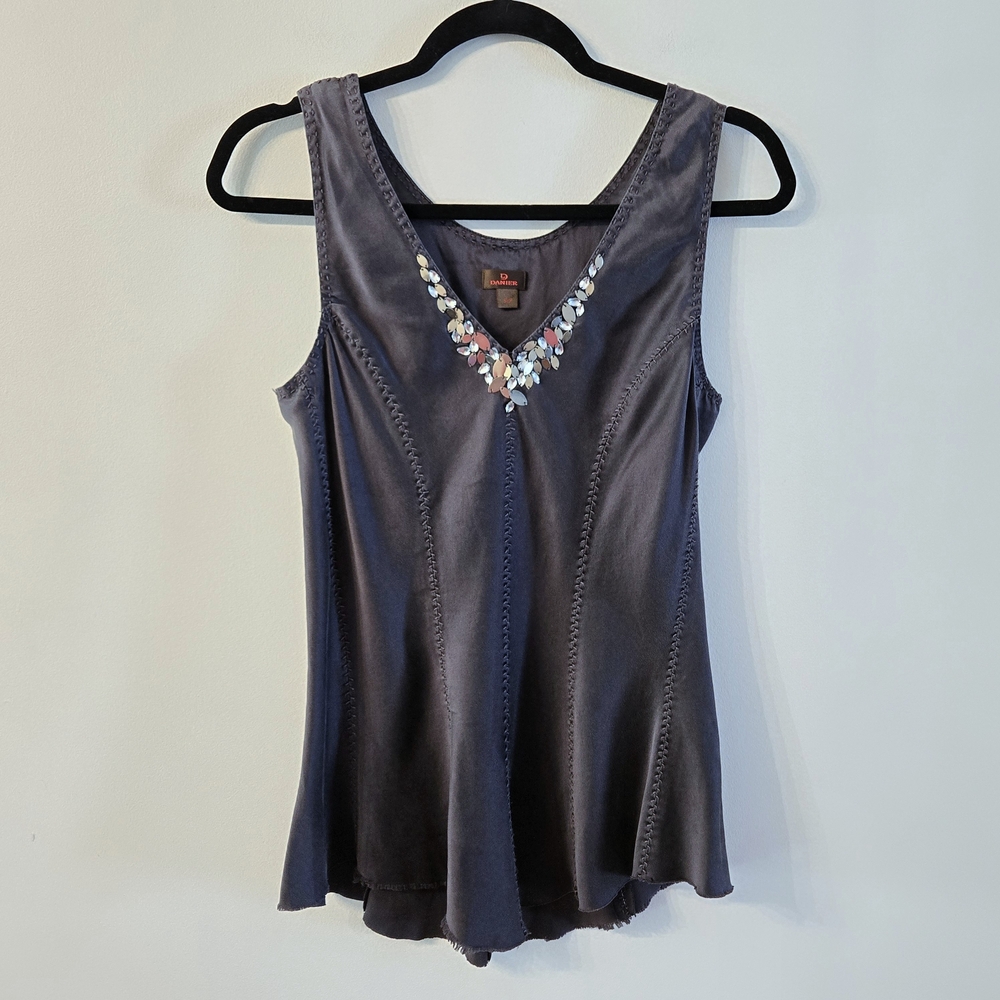 Danier V-Neck Tank with Embellishment